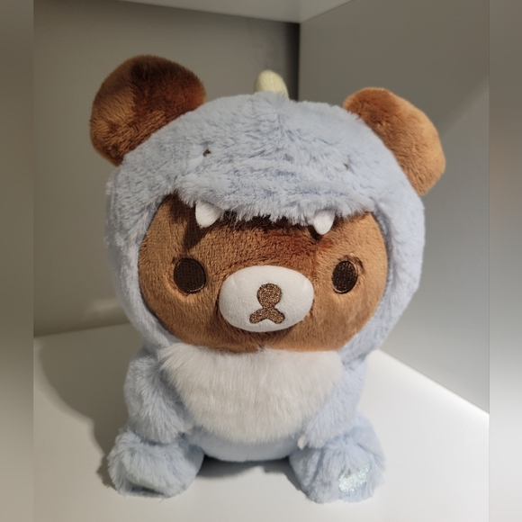 Rilakkuma Chairoikoguma San-X Original Plays with Dino Series Plush - - Picture 2 of 5